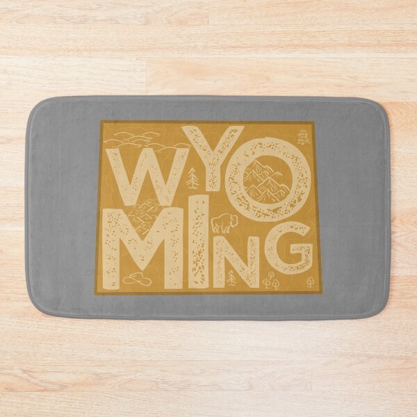 Item preview, Wyoming Map Typography Brown designed and sold by HelloGentry.