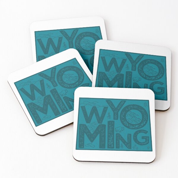 Item preview, Wyoming Map Typography Navy designed and sold by HelloGentry.