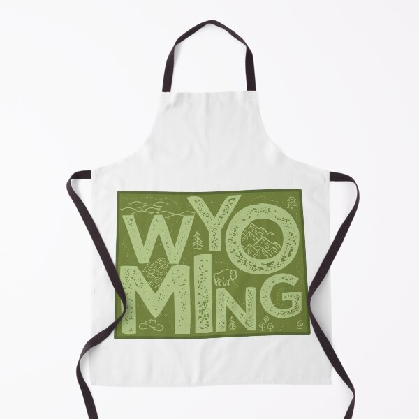 Item preview, Wyoming Map Typography Green designed and sold by HelloGentry.