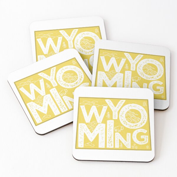 Item preview, Wyoming Map Typography Gold designed and sold by HelloGentry.