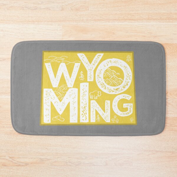 Item preview, Wyoming Map Typography Gold designed and sold by HelloGentry.