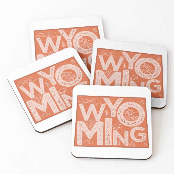 Item preview, Wyoming Map Typography Red designed and sold by HelloGentry.