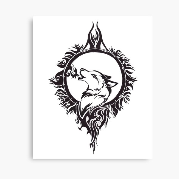 Wolf Moon Tattoo Canvas Prints Redbubble