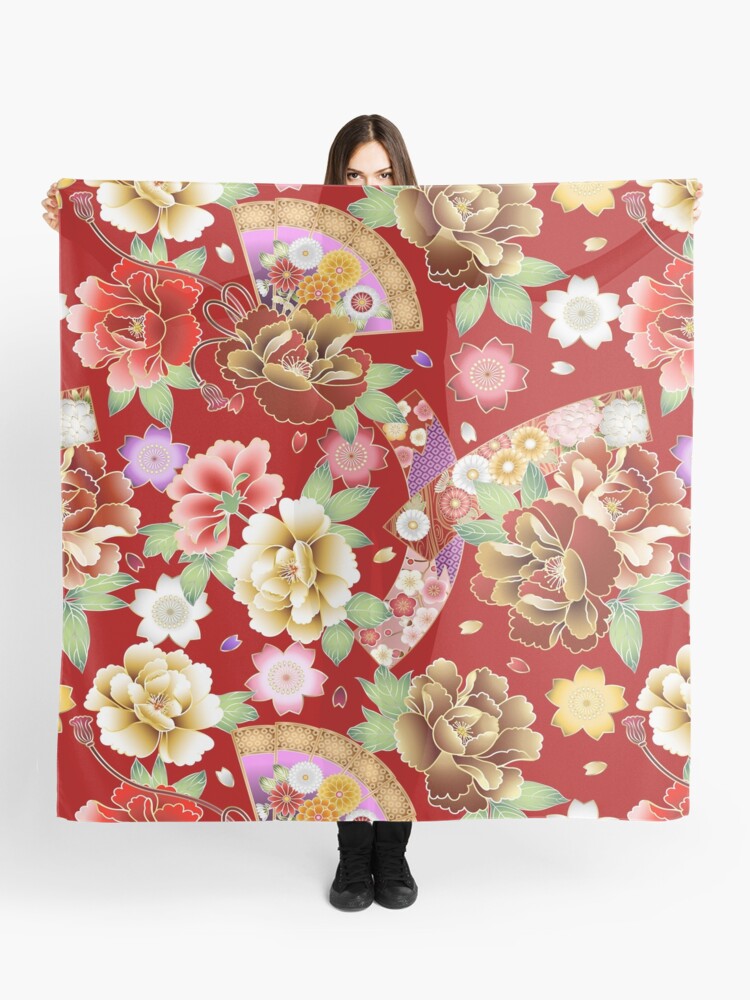 Japanese Kimono Girl Red and Yellow Kimono Tote Bag by McCaff Designs