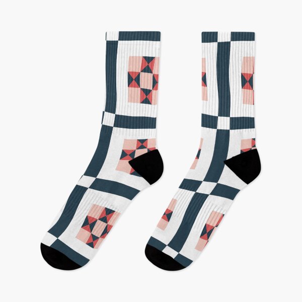 Item preview, Central Cross Portuguese Cubic Geometric Pattern (Navy Blue + Pink) designed and sold by Arko  Ranger.