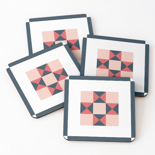 Item preview, Central Cross Portuguese Cubic Geometric Pattern (Navy Blue + Pink) designed and sold by Arko  Ranger.