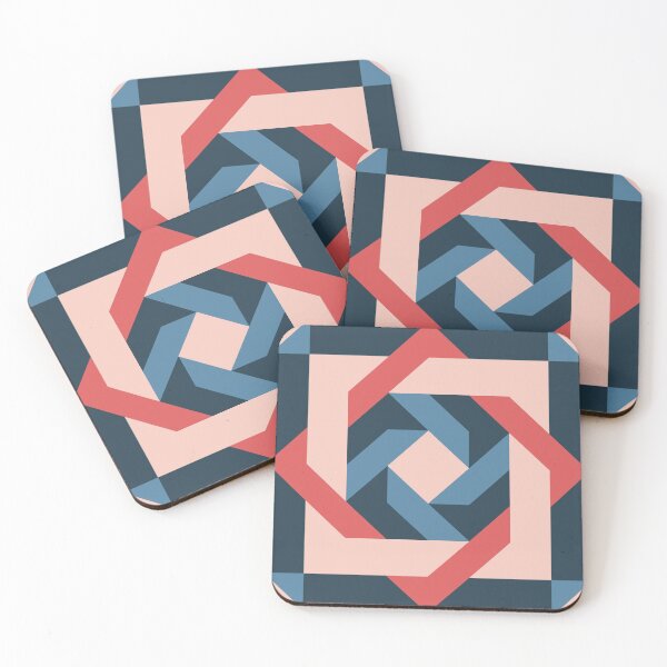 Item preview, Interlinked Diamond Portuguese Geometric Pattern (Navy Blue + Pink) designed and sold by Arko  Ranger.