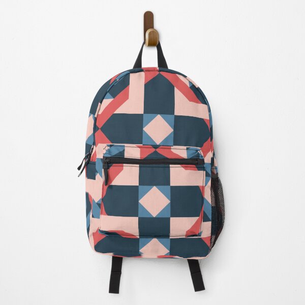 Item preview, Interlinked Diamond Portuguese Geometric Pattern (Navy Blue + Pink) designed and sold by Arko Ranger.