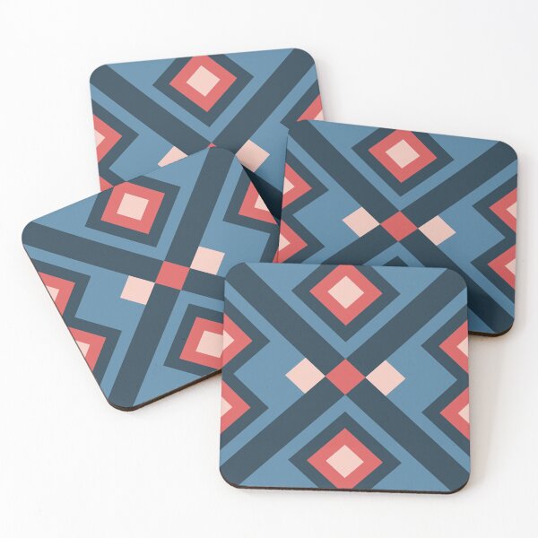 Item preview, Cross Diamond Portuguese Geometric Pattern (Navy Blue + Pink) designed and sold by Arko  Ranger.