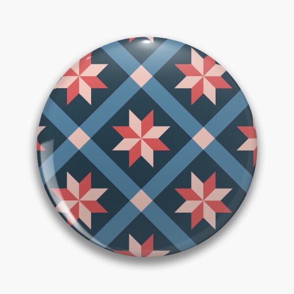 Item preview, Central Lotus Portuguese Geometric Pattern (Navy Blue + Pink) designed and sold by Arko  Ranger.