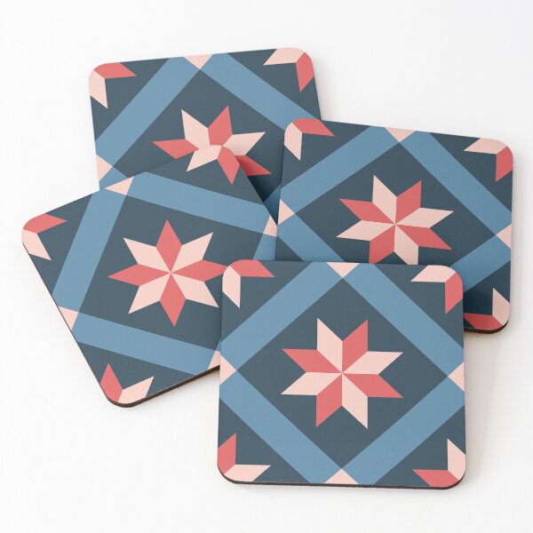 Item preview, Central Lotus Portuguese Geometric Pattern (Navy Blue + Pink) designed and sold by Arko  Ranger.