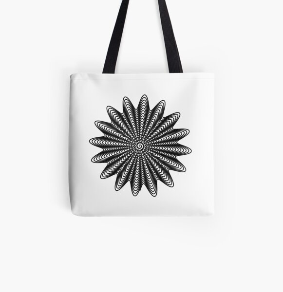 Trippy Decorative Wave Spiral Pattern All Over Print Tote Bag