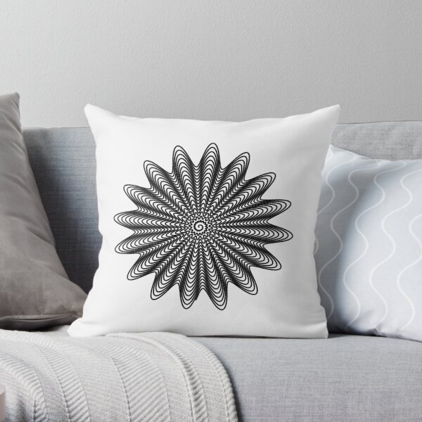 Trippy Decorative Wave Spiral Pattern Throw Pillow