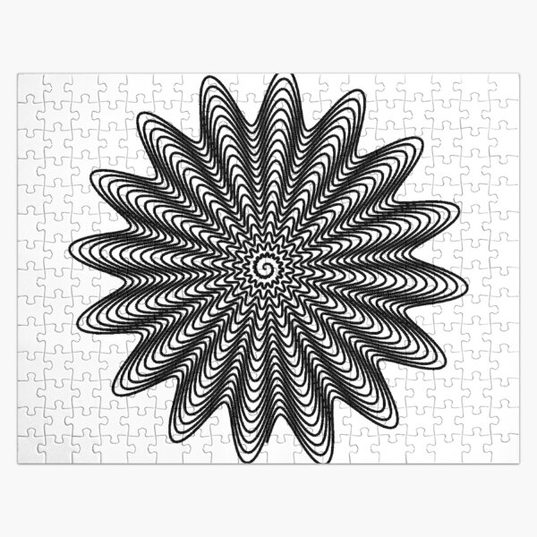 Trippy Decorative Wave Spiral Pattern Jigsaw Puzzle