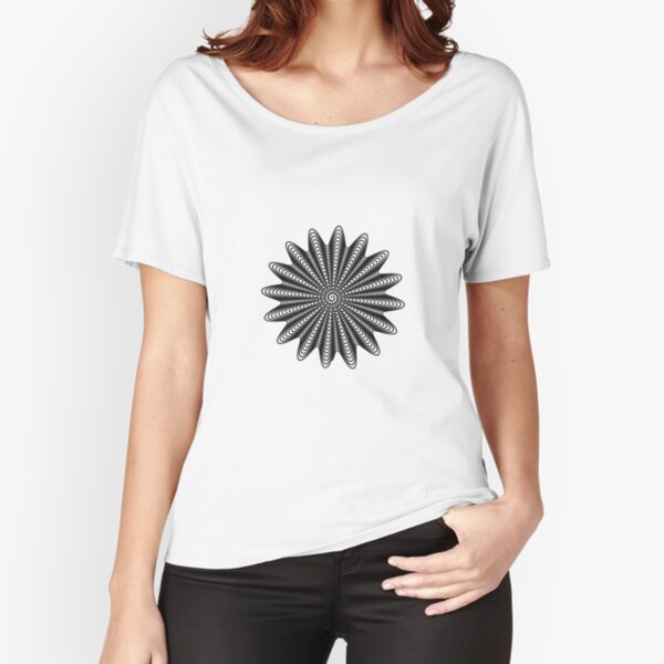 Trippy Decorative Wave Spiral Pattern Relaxed Fit T-Shirt