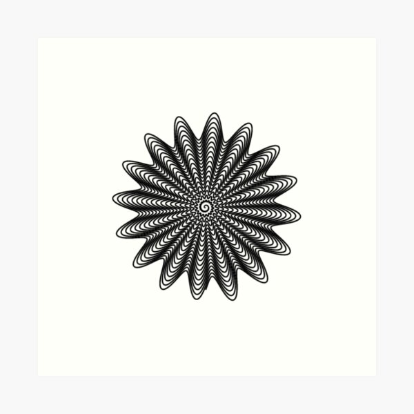 Trippy Decorative Wave Spiral Pattern Art Print