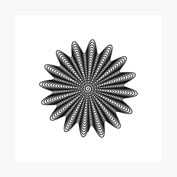 Trippy Decorative Wave Spiral Pattern Photographic Print
