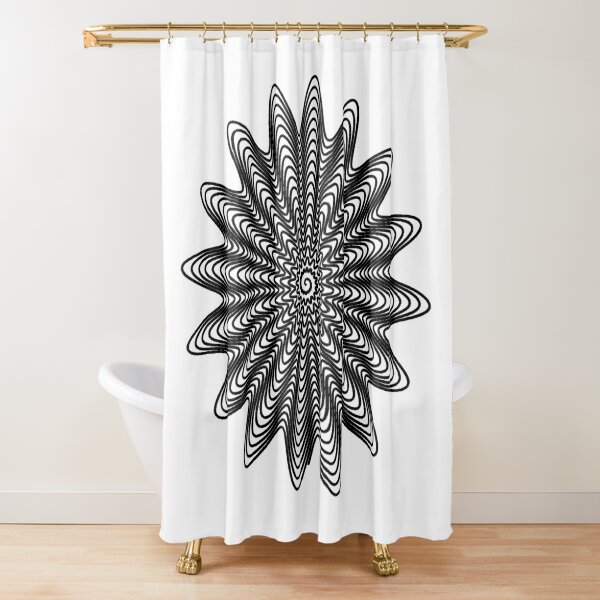 Trippy Decorative Wave Spiral Pattern Shower Curtain