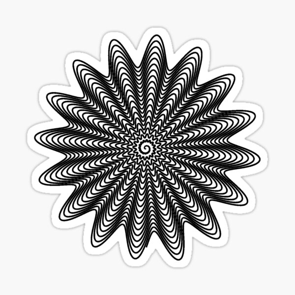 Trippy Decorative Wave Spiral Pattern Sticker