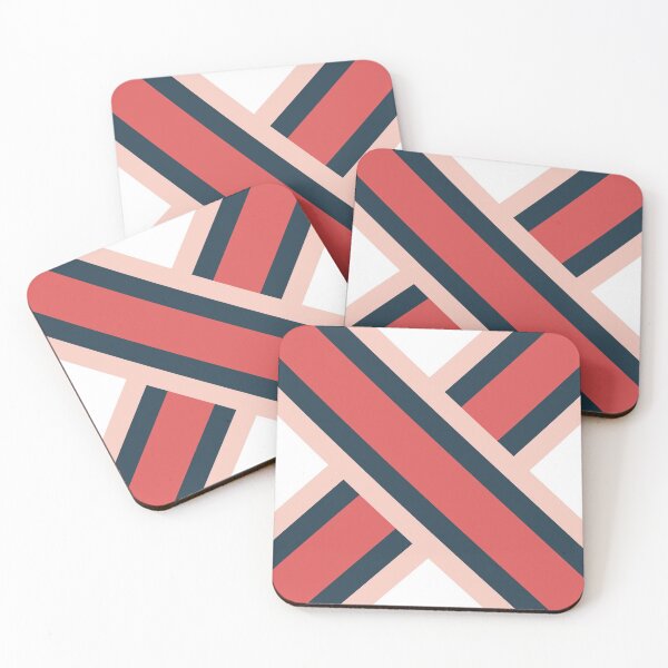 Item preview, Criss Cross Stripes Portuguese Geometric Pattern (Navy Blue + Pink) designed and sold by Arko  Ranger.