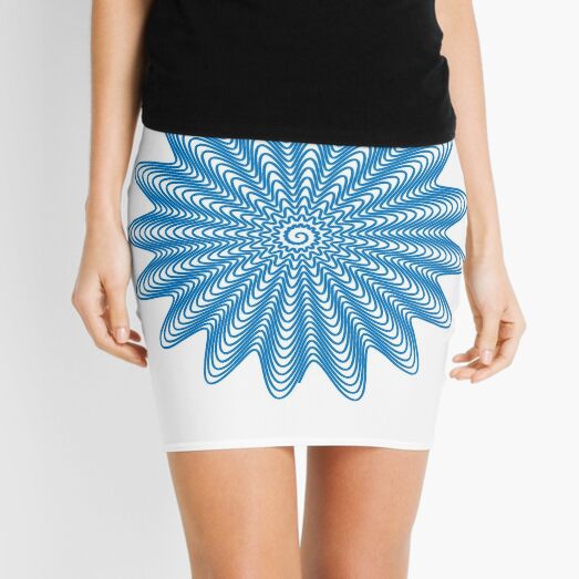 Trippy Decorative Wave Spiral Pattern Mini Skirt