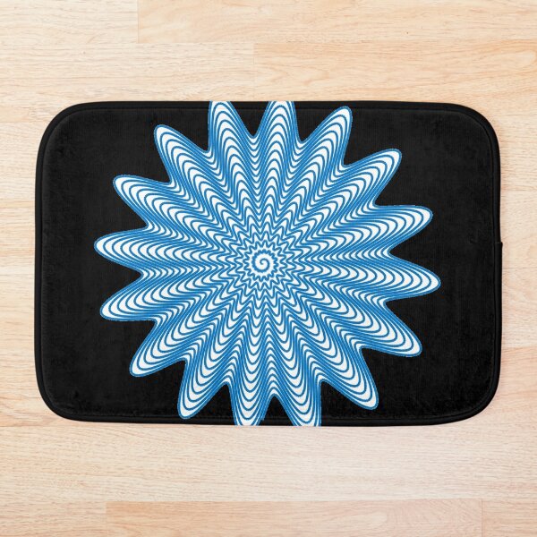 Trippy Decorative Wave Spiral Pattern Bath Mat