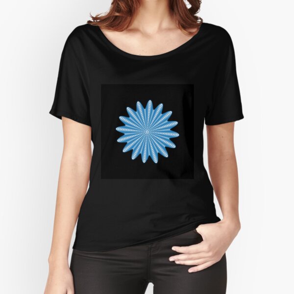 Trippy Decorative Wave Spiral Pattern Relaxed Fit T-Shirt