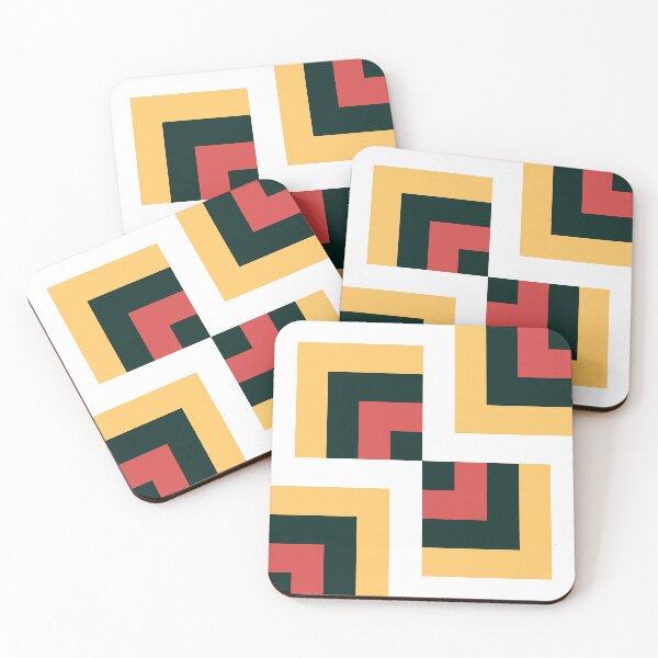 Item preview, Touching Cubes Portuguese Geometric Pattern (Yellow + Red) designed and sold by Arko  Ranger.