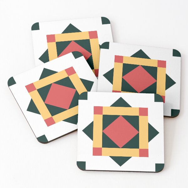 Item preview, Diamond in Square Portuguese Geometric Pattern (Yellow + Red) designed and sold by Arko  Ranger.