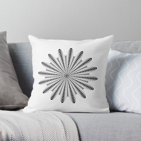 Trippy Decorative Wave Spiral Pattern Throw Pillow