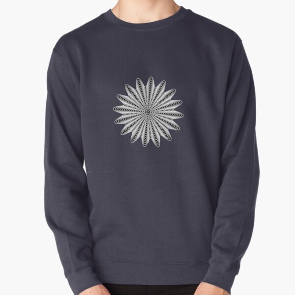 Trippy Decorative Wave Spiral Pattern Pullover Sweatshirt
