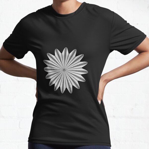 Trippy Decorative Wave Spiral Pattern Active T-Shirt