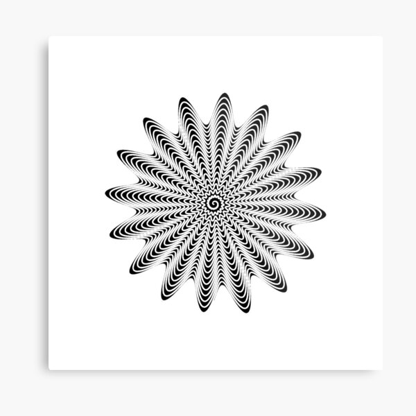Trippy Decorative Wave Spiral Pattern Metal Print