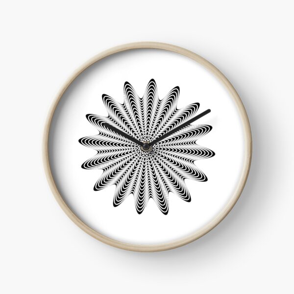 Trippy Decorative Wave Spiral Pattern Clock