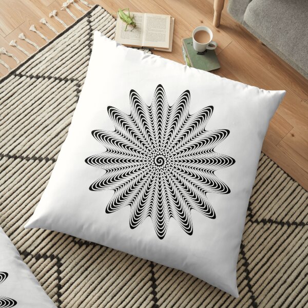 Trippy Decorative Wave Spiral Pattern Floor Pillow