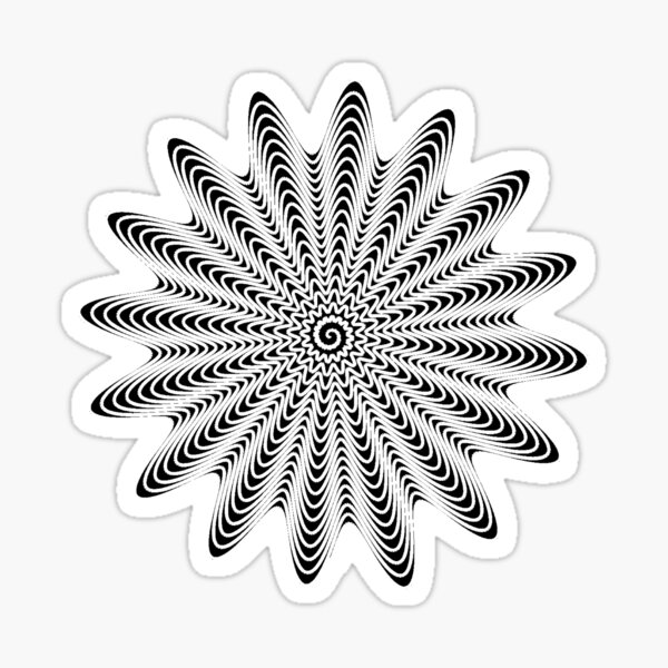 Trippy Decorative Wave Spiral Pattern Sticker