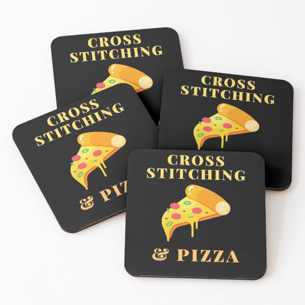 Item preview, cross stitching and pizza designed and sold by SnowballStep.