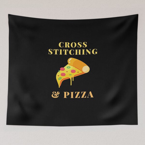 Item preview, cross stitching and pizza designed and sold by SnowballStep.