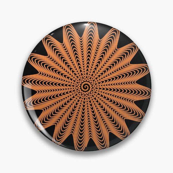 Trippy Decorative Wave Spiral Pattern Pin
