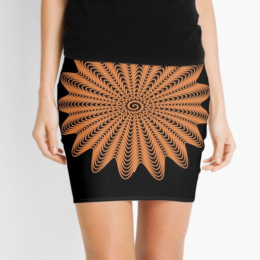 Trippy Decorative Wave Spiral Pattern Mini Skirt
