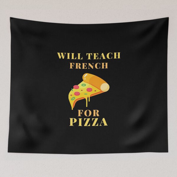 Item preview, french teacher and pizza designed and sold by SnowballStep.