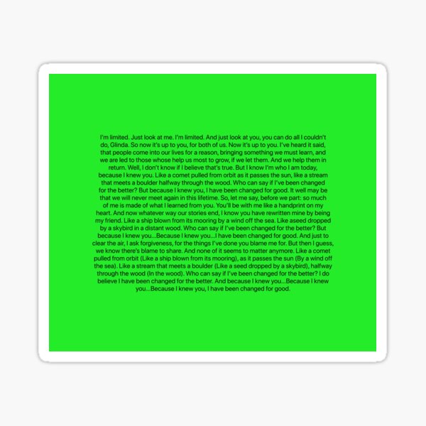 Item preview, Wicked For Good Song Lyrics designed and sold by LilacWaves.