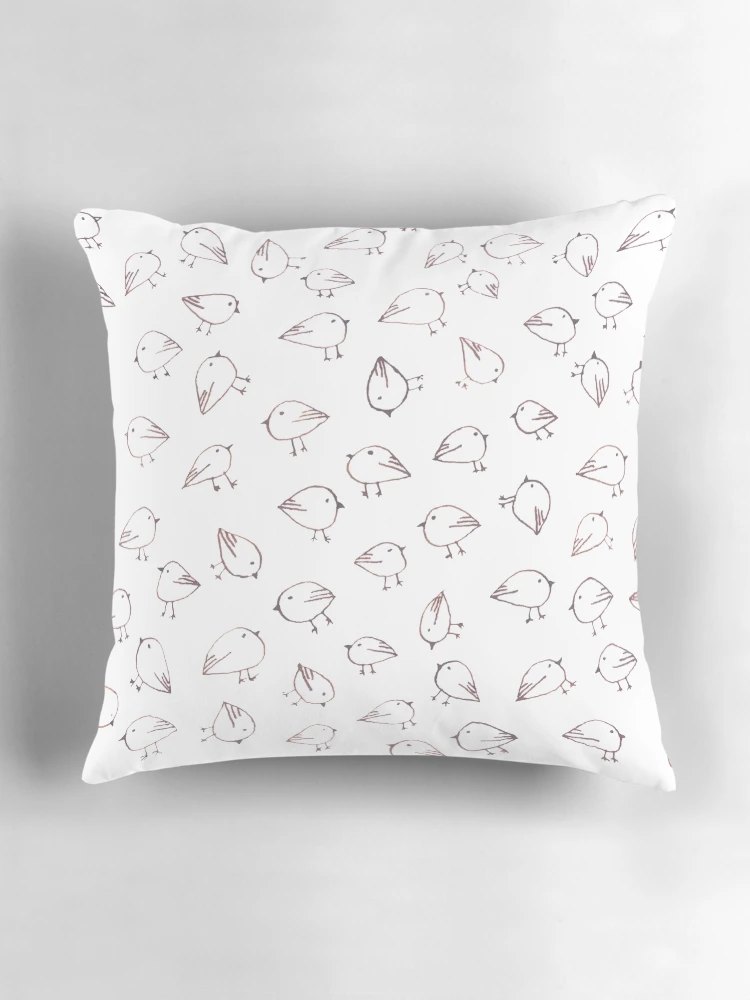 Thumbnail 3 of 4, Pillow, Bird Doodle pattern designed and sold by RapiLoco.