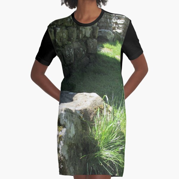 M.I. #114 |☼| Ground Rock Perspective (Hadrian's Wall) Graphic T-Shirt Dress