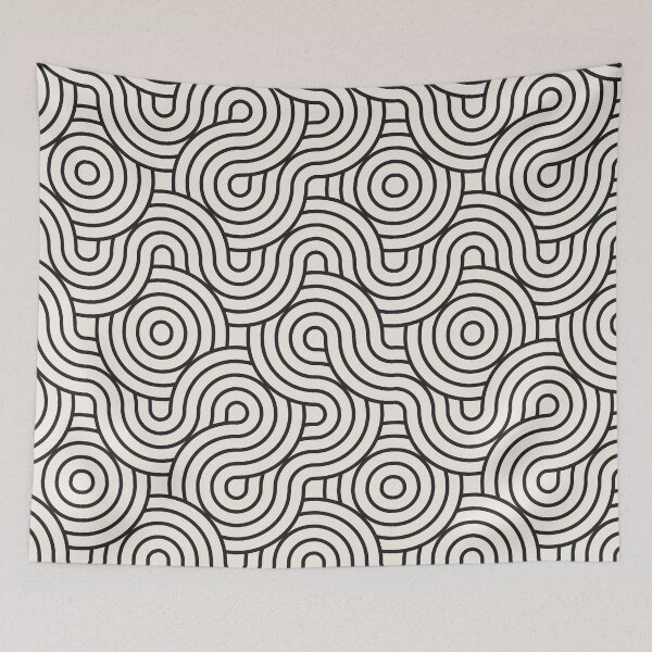 Item preview, Oriental waves black white designed and sold by Milatoo.