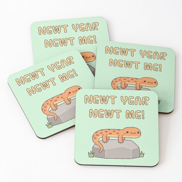 Item preview, Cute Newt Year Newt Me New Year Pun designed and sold by rustydoodle.