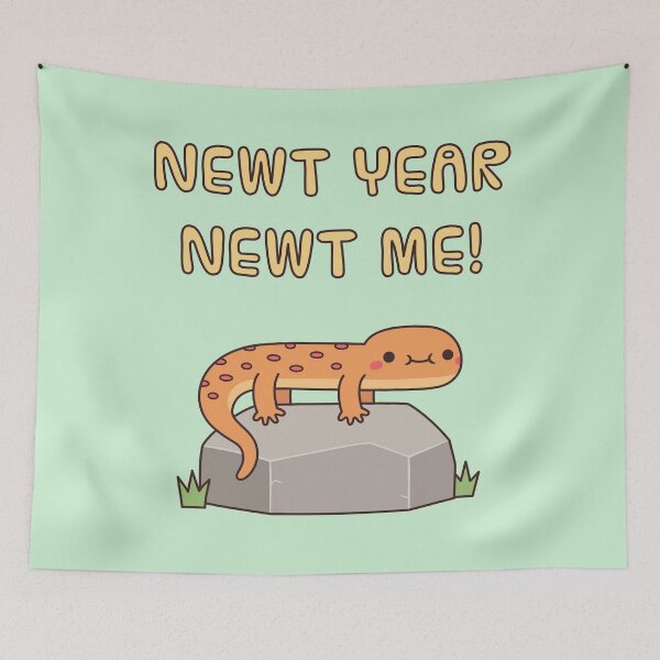 Item preview, Cute Newt Year Newt Me New Year Pun designed and sold by rustydoodle.