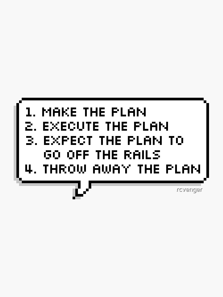 "throw away the plan" Sticker for Sale by rcvenger Redbubble