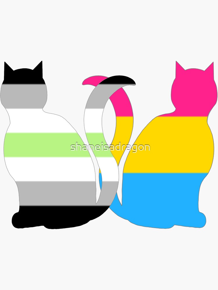 Agender Pansexual Pride Cats Sticker By Shaneisadragon Redbubble