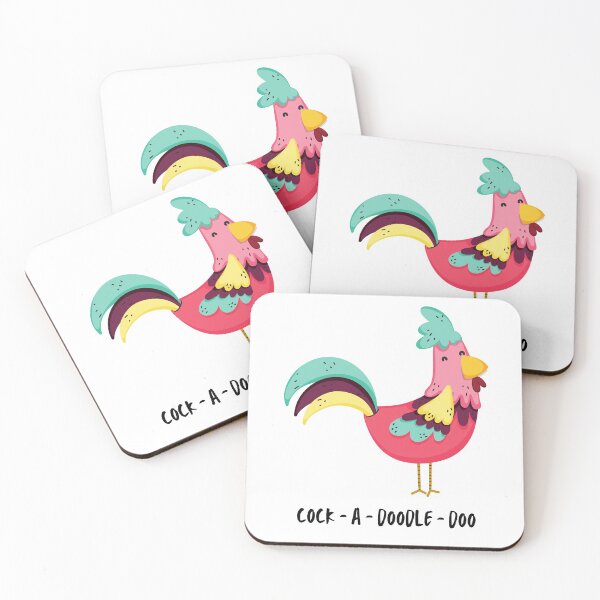 Item preview, Funny, cute, rooster, cock a doodle do, cartoon illustration, handwritten text, capitals. designed and sold by JellyBeenzz.